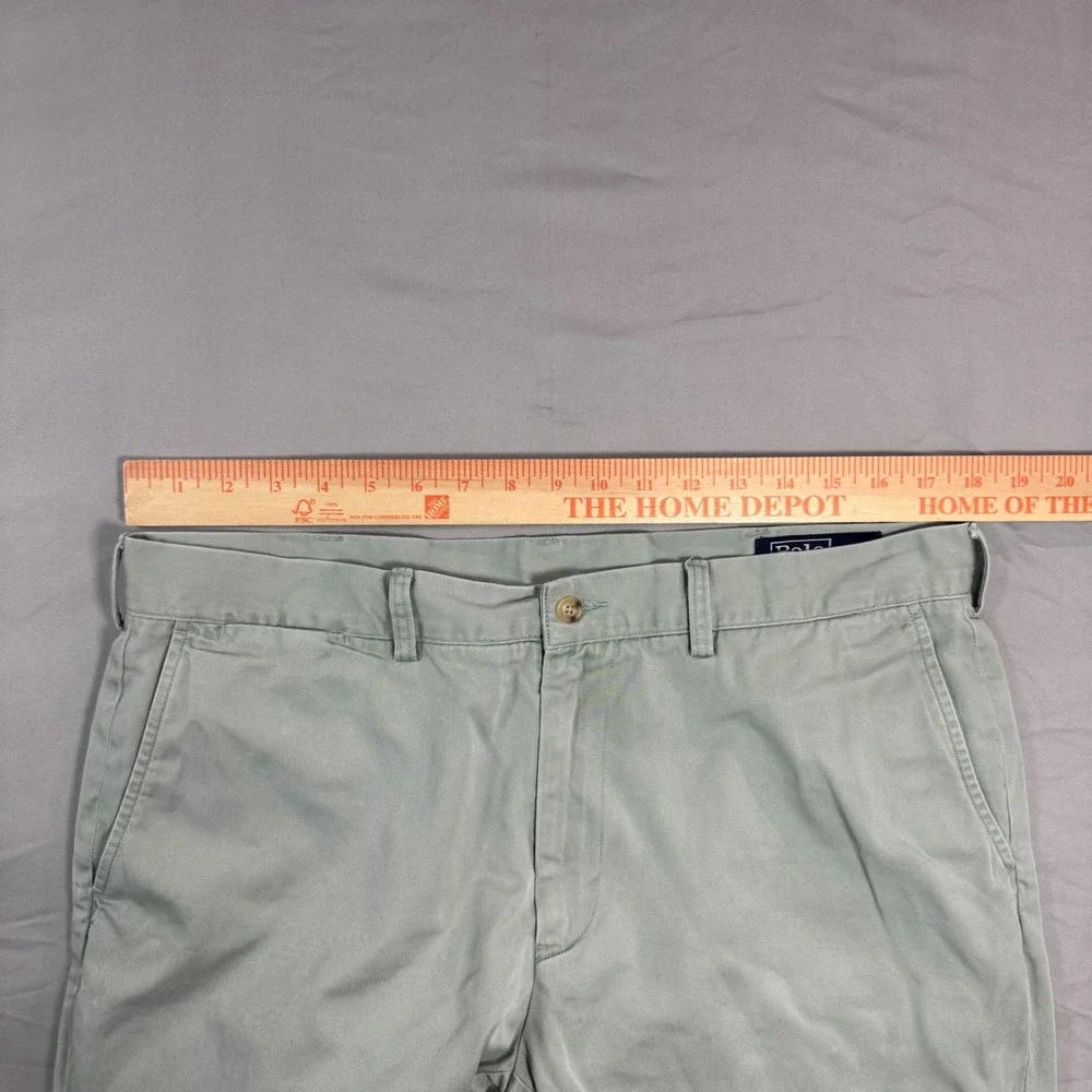 VTG Polo by Ralph Lauren Classic Fit 9in Shorts Mens 36 Sage Green Flat Front